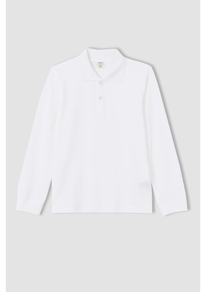 Erkek Çocuk Okula Dönüş Polo Yaka Uzun Kollu Tişört L0288A621AU