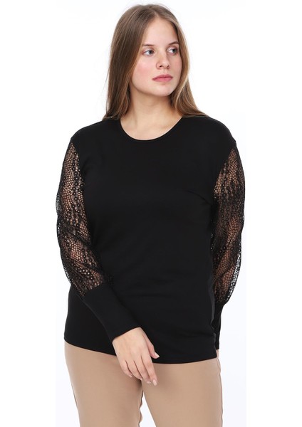 Halkalı Kol Büyük Beden Bluz 16A-0851 modelleri
