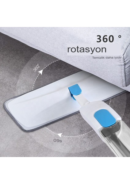 Sprey Mop 4 Microfiber Bezli Deterjan Hazneli Temizlik Seti