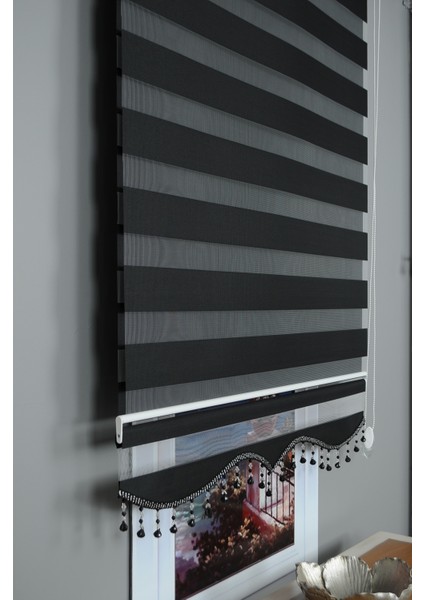Düz Zebra Perde - Siyah 110X200