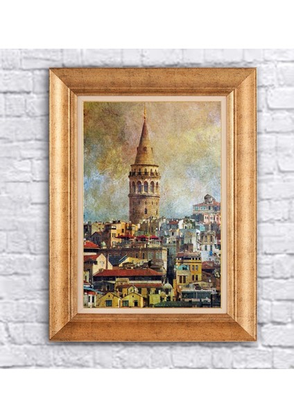 Çerçeveli Galata Kulesi Kanvas Tablo