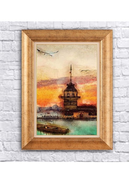 Çerçeveli Pasportolu Istanbul Kanvas Tablo
