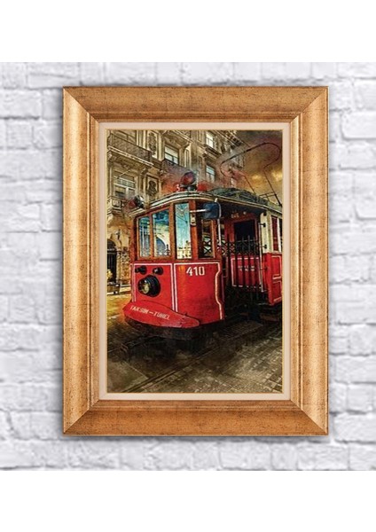Çerçeveli Pasportolu Istanbul Kanvas Tablo