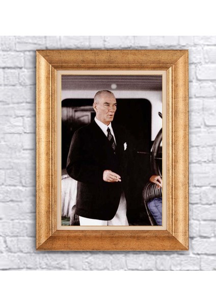 Çerçeveli Atatürk Gemi Kanvas Tablo