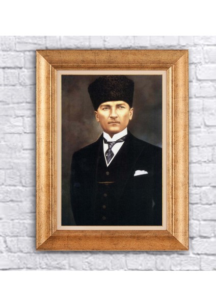 Çerçeveli Mustafa Kemal Atatürk Kanvas Tablo
