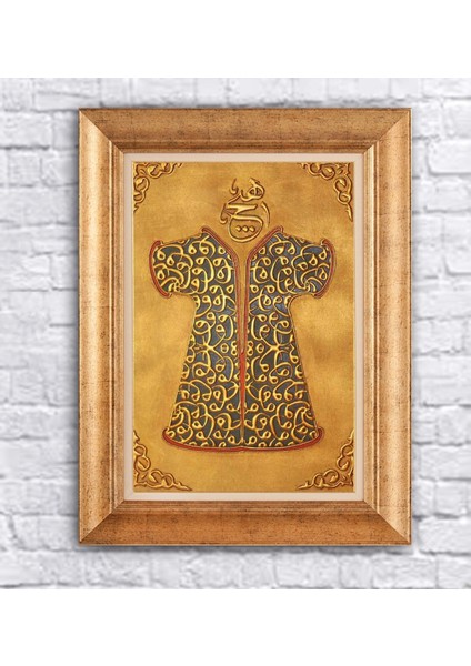 Çerçeveli Paspartolu Osmanlı Kaftan Kanvas Tablo