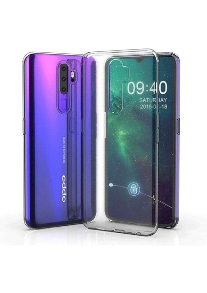 Oppo A9 2020 Kılıf Şeffaf Silikon Hibrit Case
