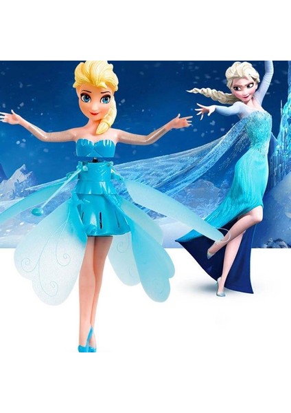 Prenses Elsa Frozen Uçan Peri El Sensörlü Şarjlı Uçan Bebek