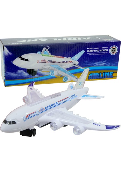 Happy Toys Airline Pilli Işıklı Sesli Çarp-Dön Uçak