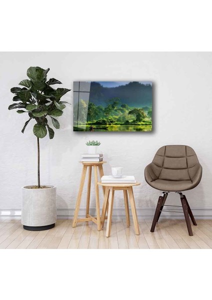 Yeşil Manzara Cam Tablo 4mm Dayanıklı Temperli Cam fiyatları