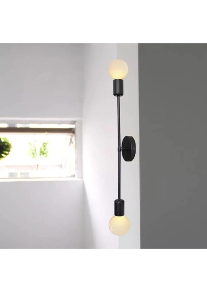 Rustik Retro Tarz 2'li Duvar Lambası Aplik