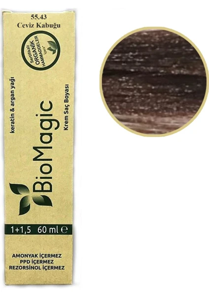 Biomagic Organik Saç Boyası 60 ml Doğal Amonyaksız Rezorsinol ve Ppd Bulunmaz