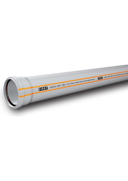 Dublex Pvc Atık Su Borusu 125/3000 (ÇAP:125 UZUNLUK:300 Cm)