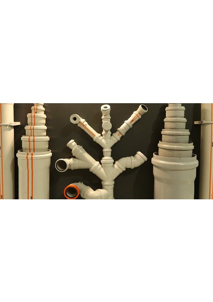 Dublex Pvc Atık Su Borusu 200/250 (ÇAP:200 Uzunluk:25 Cm)