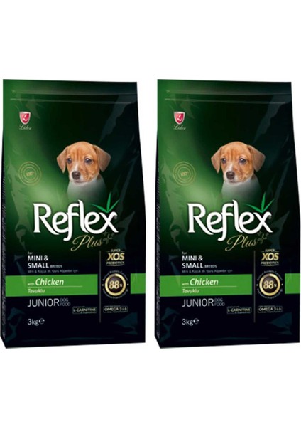 Plus Küçük Mini Irk Tavuklu Yavru Köpek Maması 3 kg 2'li Set