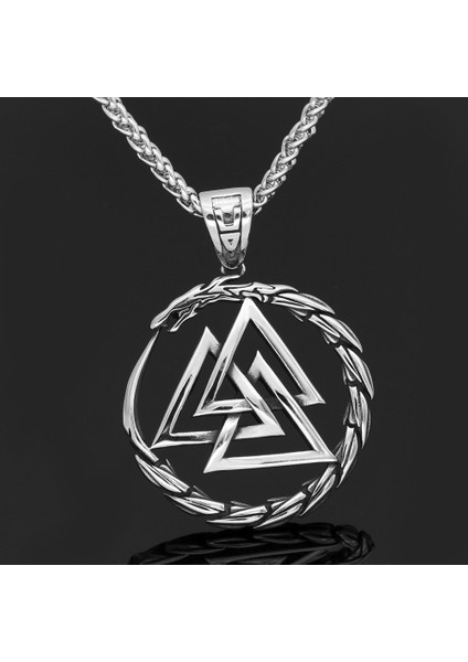 Viking Valknut Ejderha Sonsuz Döngü 316L Çelik Kolye fiyatları