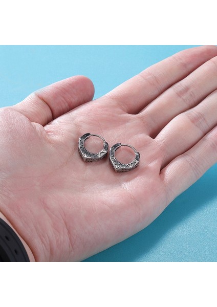 Antika Tasarım Köşeli Halka Geçirmeli 316L Motorcu Çelik Küpe (Tekli) indirimleri