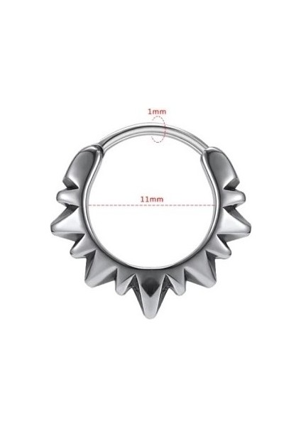 Dikenli Agresif Spor Tarz Halka Geçirmeli Motorcu 316L Çelik Küpe (Tekli) fiyatları