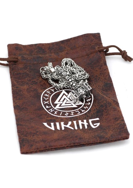 Thorun Çekici Nordik Valknut Tasarım Iskandinav Mitolojisi 316L Çelik Kolye indirimleri