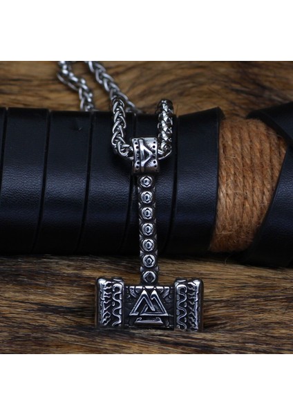 Thor Çekiç Nordik Valknut Hammer Iskandinav Mitolojisi Mjollnir 316L Çelik Kolye fiyatları