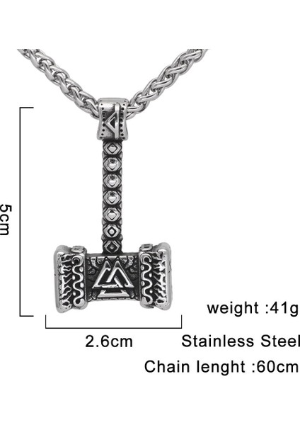Thor Çekiç Nordik Valknut Hammer Iskandinav Mitolojisi Mjollnir 316L Çelik Kolye fırsatları