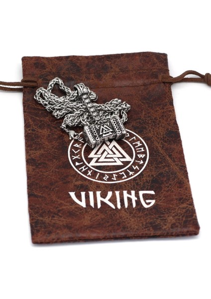 Thor Çekiç Nordik Valknut Hammer Iskandinav Mitolojisi Mjollnir 316L Çelik Kolye indirimleri