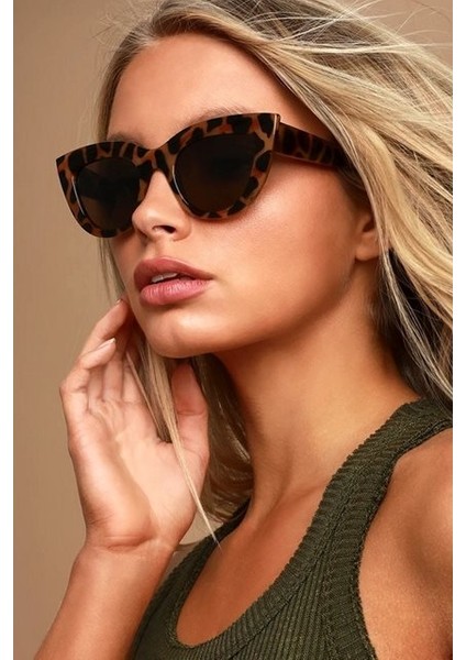 2'li Cat Eye Oval Güneş Gözlüğü (Siyah - Leopar) fiyatları