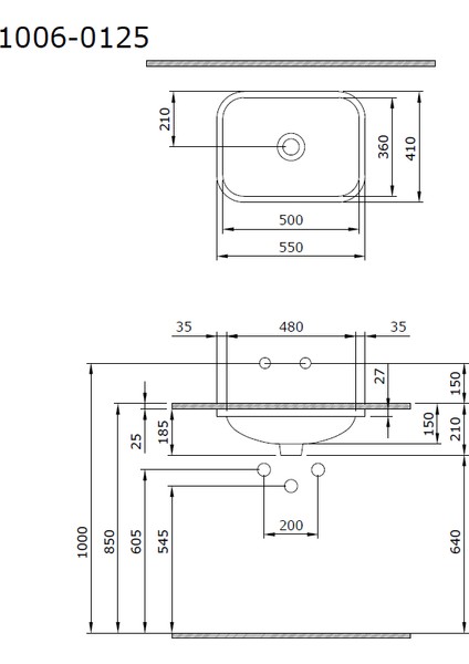 Bocchi Scala Tezgahaltı Lavabo 55 cm Mat Beyaz 1006-002-0125