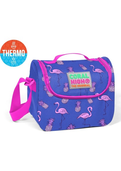 Coral High Mor Flamingo Desenli Termoslu Beslenme Çantası Kız Çocuk