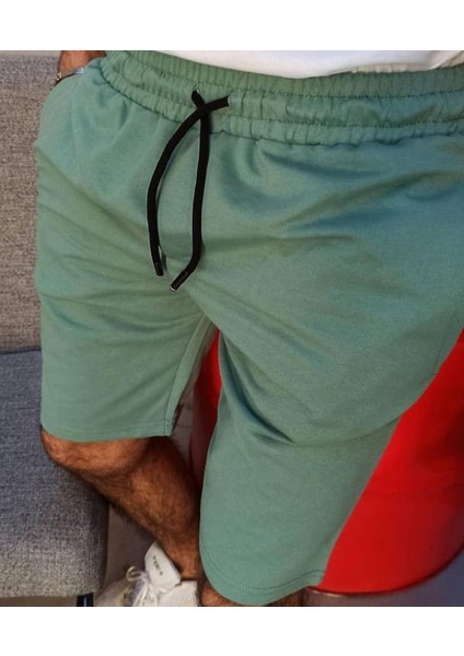 Unisex Yeşil Rahat Kalıp Günlük Şort