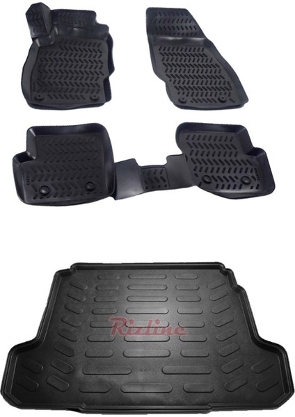 Opel Corsa D 2007-2014 Arası 3D Havuzlu Paspas ve Rizline Bagaj Havuzu Set