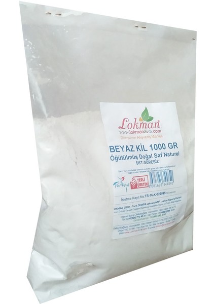 Lokmanavm Beyaz Kil Öğütülmüş Doğal Saf Naturel 1000 Gr Paket