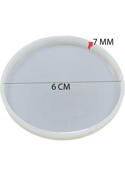 Epoksi Silikon Kalıp Küçük Bardak Altlığı Düz Model 6 cm