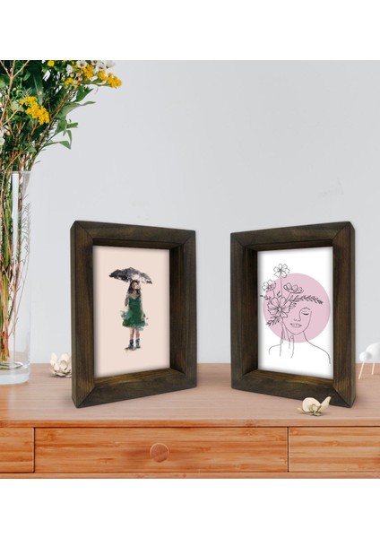 Gift Dekoratif 2'li Doğal Masif Ahşap Çerçeve 15X20CM-44 fiyatları