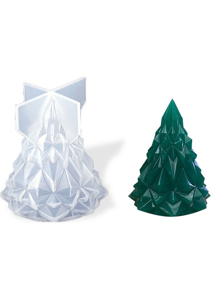 Epoksi Silikon Kalıp Yılbaşı Ağacı Kristal Kalıp 6 cm x 5 cm
