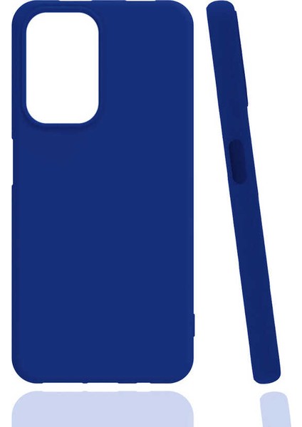 Infinix Note 8 Kılıf Mat Esnek Biye Silikon Kılıf Lacivert + Nano Ekran Koruyucu