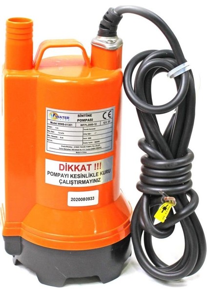 Water Sound 12 Volt Dc Drenaj Dalgıç Pompa 7 mt Yükseklik 7.5 M³/h