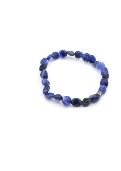 Hakiki Amorf Kesim Doğal Sodalit Taşı Bileklik 1.kalite