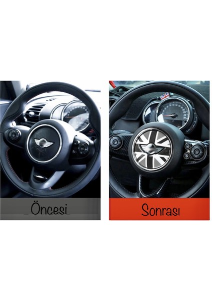 Mini Cooper F54 F55 F56 F60 Direksiyon Göbeği 3D Kaplama Sticker F Serisi