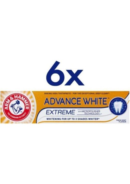 Arm&hammer 3 Tona Kadar Beyazlatici Dis Macunu 75ML x 6 Adet