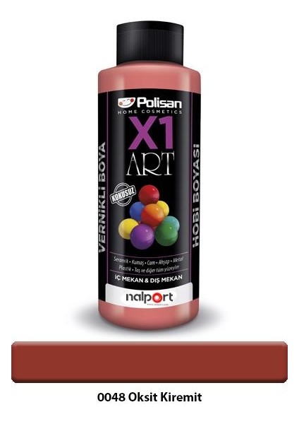 X1 Art Vernikli Hobi Boyası Oksit Kiremit 120 ml