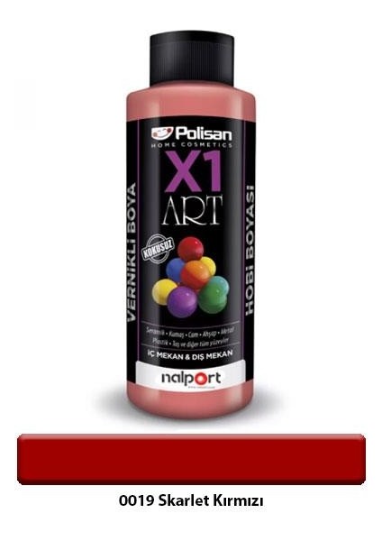 X1 Art Vernikli Hobi Boyası Skarlet Kırmızı 120 ml