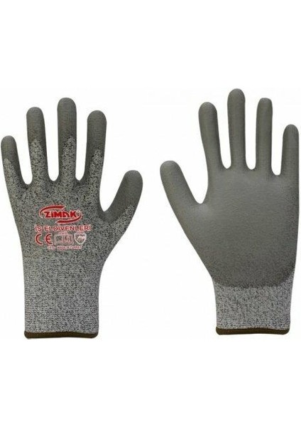 EL112 Pu Kaplı Kesilmez Iş Eldivenleri 12 Çift Profesyonel