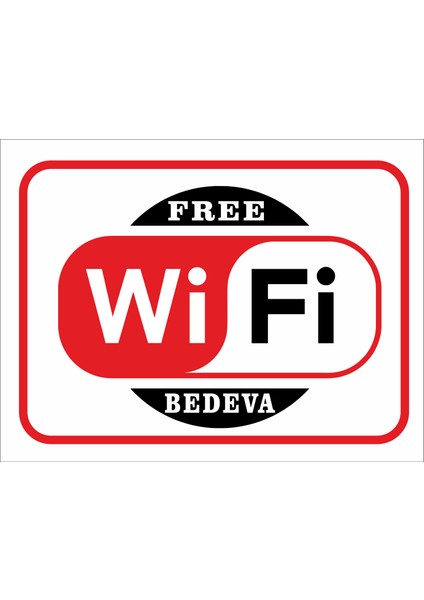 Wi-Fi Bedava Uyarı Ikaz Levhası Yapışkan Etiket(3 Adet)
