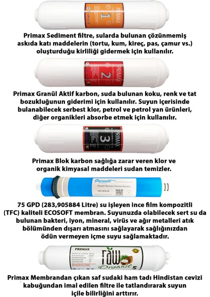 5 Aşamalı Rainbox Su Arıtma Cihazı (Beyaz) + Tds