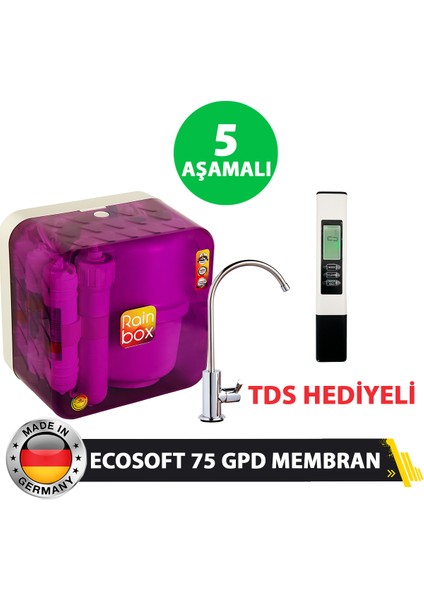 5 Aşamalı Rainbox Su Arıtma Cihazı (Mor) + Tds