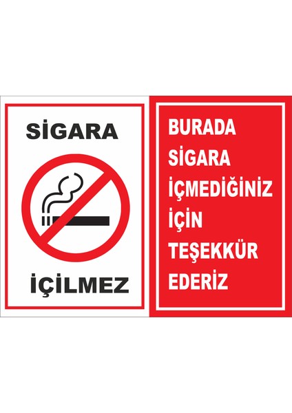 Burada Sigara Içmediğiniz Için Teşekkür Ederiz ( 2 Adet)