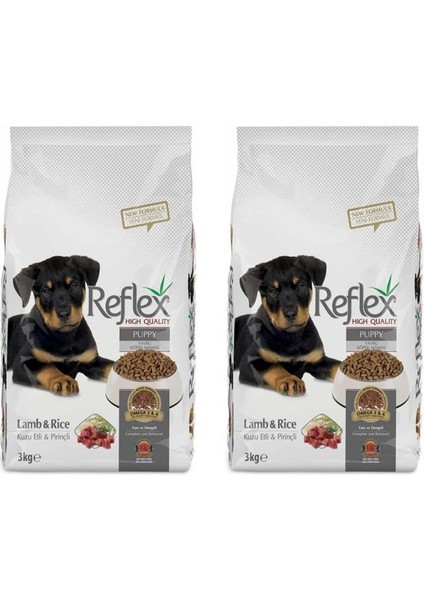 Kuzu Etli ve Pirinçli Yavru Köpek Maması 3 kg 2 Adet