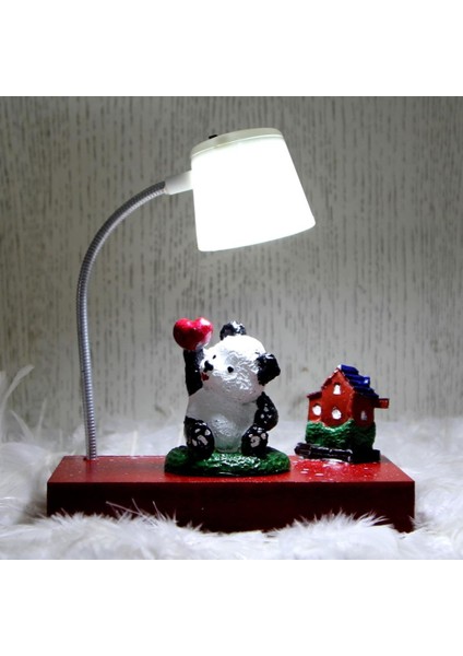 Panda Masa Lambası Panda Fanus Biblo Hediye Seti