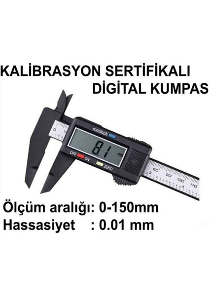 Kalibrasyon Onaylı Dijital Kumpas 150 mm